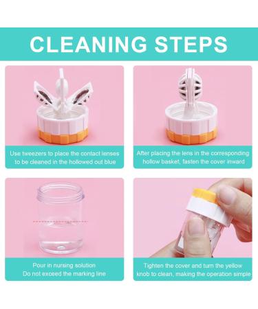 Omevett 8 Pcs Contact Lens Cleaning Case Contact Lenses Barrel Case Contact Lens Washer Cleaner Contact Lens Case Manual Rotation Contact Lens Cleaning Container for Eyes Care - Buy Online on GoSupps.com