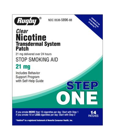 Rugby Nicotine Transdermal System Step 1 (21mg) - 14 Patches by watson Rugby Laboratories (cs)