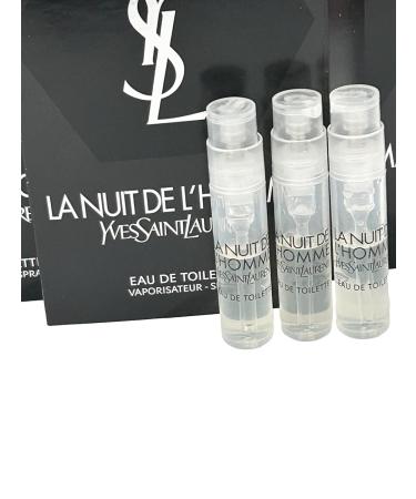 YVES SAINT LAURENT YSL LA NUIT DE L'HOMME EDT MEN Sample Perfume Spray Trial Size Partially Filled Vials 1.2 ml / 0.04 fl oz (set of 3) Black - Buy Online on GoSupps.com