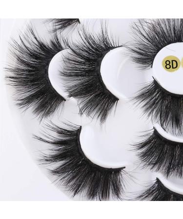 Skonhed 25mm 8D Dramatic Look Mink Fluffy Long Hair Lashes - 7 Pair Big Size Eyelashes (003) - Buy Online on GoSupps.com
