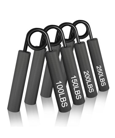 CrazyRope hand trainer forearm coach 4er or 6 Pack 22.5-135kg Metal Griffkraft Trainer wrist coach training device for hand training and hand muscle training fitness equipment for home black 4 Pack