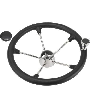 NovelBee 15-1/2 Stainless Steel Boat Marine Destroyer Steering Wheel with Black PU Foam and Knob - Buy Online on GoSupps.com