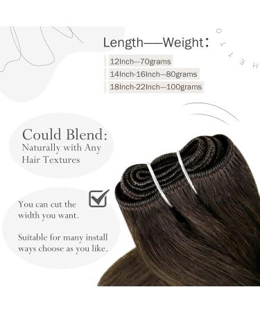Hetto Real Hair Extensions 35cm Dark Brown #4 Remy Tresses for Sew-In | 80g Natural Look - Buy Online on GoSupps.com