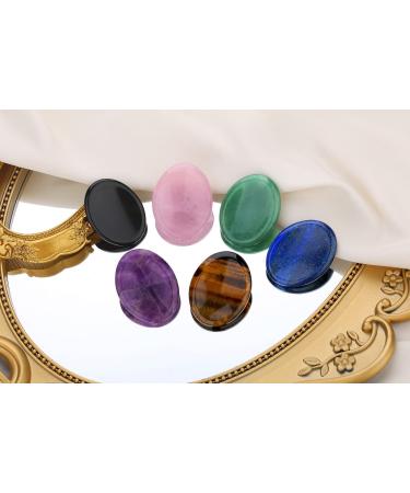 Worry Stone Set: Tiger's Eye & Amethyst Healing Crystals - 2PCS Hand Carved Thumb Stones for Anxiety Relief and Meditation - Buy Online on GoSupps.com