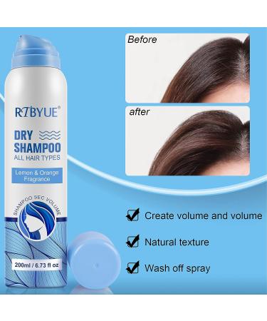 Waterless Dry Shampoo Powder Spray 6.73oz - Nourishing Lemon & Orange Scent - Instantly Absorbs Oil for All Hair Types - Travel Size Refreshing Dry Shampoo - Buy Online on GoSupps.com