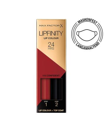 Max Factor Lipfinity Lip Color Confident 115 - 24H Moisture Intense Color Precise Applicator & Nourishing Gloss Top Coat - Buy Internationally! - Buy Online on GoSupps.com