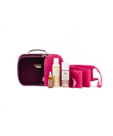 Skinny Tan Wonder Serum Fake Tan Gift Set - Wonder Serum Face Tanning Drops Dry Mist Finishing Spray plus Velvet Tanning Mitt + Back Applicator. Value of 84.95 Collection Gift Set