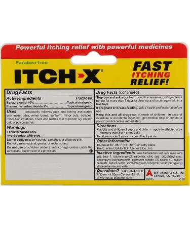 ITCH-X Anti-Itch Gel 1.25 oz (Pack of 2) - Fast-Acting Relief for Itchy Skin - Buy Online on GoSupps.com