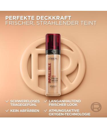L'Or al Paris Infaillible 32H Fresh Wear Liquid Foundation SPF 25 - Waterproof & Long-Lasting No. 220 Sand 30 ml | International Shipping Available - Buy Online on GoSupps.com