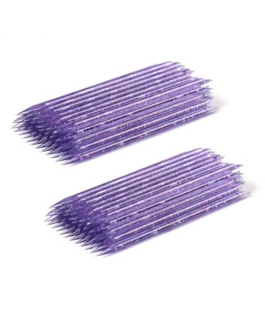 heemeei 200Pcs Nail Stick Cuticle Pusher Tool  Disposable Nail Care Cuticle Pusher Bulk  Crystal Cuticle Pusher for Fingernail  Cleaning Cuticle Stick (Purple)