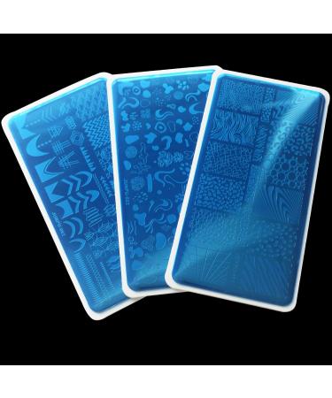 Geometric Swirl Leopard French Nail Stamping Plates Set - Nail Art Templates Kit - Buy Online on GoSupps.com