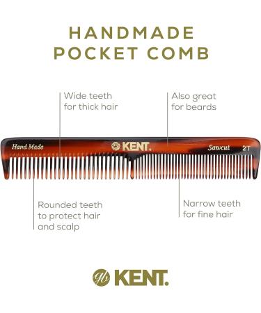 Kent Brushes Handmade Comb A 2T - Medium Size Coarse and Fine Comb - Buy Online on GoSupps.com