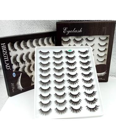 HBZGTLAD 20 Pairs 3D Mink Lashes - Handmade Wispy Fluffy Long Eye Extensions | Natural Makeup Kit (5X-C) - International Shipping Available - Buy Online on GoSupps.com