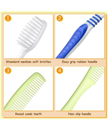200 Pcs Disposable Toothbrushes and Comb Kit | Soft Individually Wrapped Bulk Toothbrushes for Adults/Kids | Travel Hair Combs | Ideal for Homeless, Hotel, Shelter, Nursing Home & Charity - Buy Online on GoSupps.com