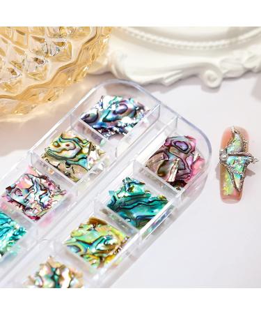12 Grids Sea Shell Nail Art Flakes - Colorful Mermaid Slices for Manicure - Nail Supplies Set for UV Gel - Nail Decorations for Nail Art Design - Buy Online on GoSupps.com