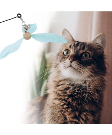 Cobee Interactive Cat Toys - Refillable Feather Propeller Rods with Bells | Perfect for Indoor Cats - Blue & Pink - Buy Online on GoSupps.com