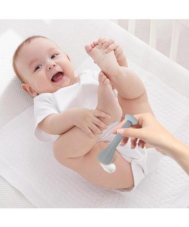 FECFUCY Baby Cream Spatula | Silicone Diaper Cream Brush | Baby Bum Spatula with Suction Foot for Kids - Silver Gray - Buy Online on GoSupps.com