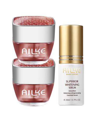 AILKE BOOST LUSTER AILKE 3 in 1 Set with Whitening Serum Correction Cream for Dark Spots Face Cream for Freckle Removal Reduces Sun Spots & Age Spots