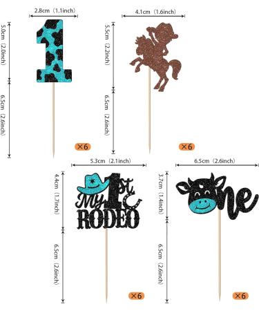 Rsstarxi 24 Pack Cowboy 1st Birthday Cupcake Toppers Cowboy My First Rodeo Birthday Cupcake Toppers Decorations Cowboyl One Cupcake Picks for Baby Shower 1st Birthday Western Party Cake Decorations Design 6 Pink - Buy Online on GoSupps.com