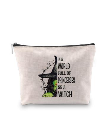 Cosmetic bag with an inspired zipper in a world full of princesses be a witch make-up bag gift be a witch bag eu
