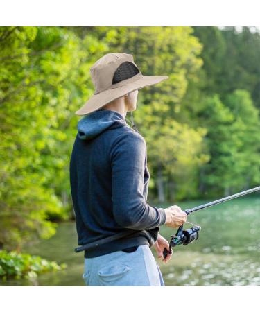 Grey Nylon Midge Head Net Hat with Khaki Face Mesh - Ideal for Outdoor Activities - Buy Online on GoSupps.com