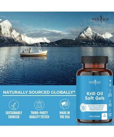 Antarctic Krill Oil 1000mg 2 Pack - Omega 3 6 9 with Astaxanthin - EPA DHA - Pure & Mercury Free - Non GMO - Gluten Free - by New Age - Buy Online on GoSupps.com