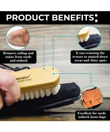 Suede Brush for Cleaning Suede & Nubuck on Boots, Shoes, Jackets - Fiamme Luxury Leather Care - Buy Online on GoSupps.com