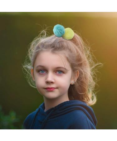 Pom Ball Elastic Hair Ties - 20 Pieces Fluffy Ponytail Holders in 10 Colors - Cute Hair Bands for Women, Girls, and Kids - Hair Accessories - Buy Online on GoSupps.com