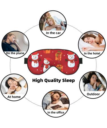 Xmas Gift Snowman Print Double Sided Eye Mask | Blackout Sleep Mask for Women & Men - Buy Online on GoSupps.com