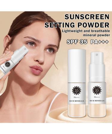 AWCCXMYM Sunscreen Powder SPF 35 - Mineral Full Coverage Setting Powder for Hair Face & Body | Vegan Cruelty-Free Translucent Flawless Skin - Buy Online on GoSupps.com