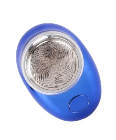 Electric Beard Clipper Stainless Steel Portable Handheld Beard Trimmer USB Rechargeable for Travel Use (Electroplated Blue)