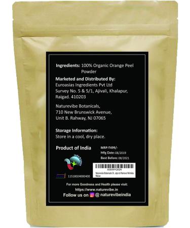 ECH Naturevibe Botanicals Organic Orange Peel Powder 100gms - Buy Online on GoSupps.com