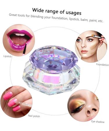 Beavorty nail art crystal cup cosmetics glass jars nail polish glass cup crystal glass cup nail art glass jar lipstick glass jar cream glass jar manicure purple big diamond 6.5x8cm Purple - Buy Online on GoSupps.com