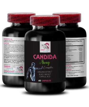 Digestive aid - CANDIDA AWAY COMPLEX - Herbal health Wellness formula Gut health formula Healthy balance Digestive wellness Candida support Natural balance Immune care 1 Bottle 60 Capsules