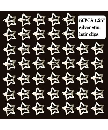 50PCS Silver Star Snap Hair Clips | Non-Slip Hair Barrettes for Girls & Women - Buy Online on GoSupps.com