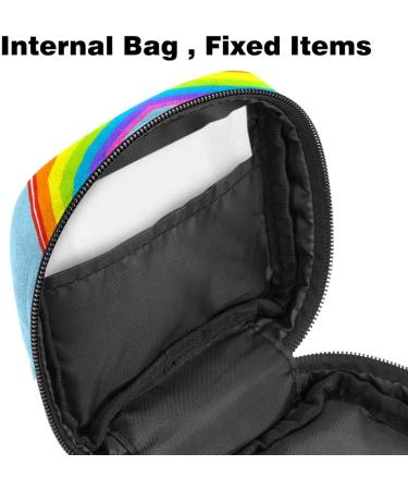 Portable Women's Binding Storage Bags for Menstrual Products | Rainbow Print | Ideal for Teen Girls & First Period Essentials - Buy Online on GoSupps.com