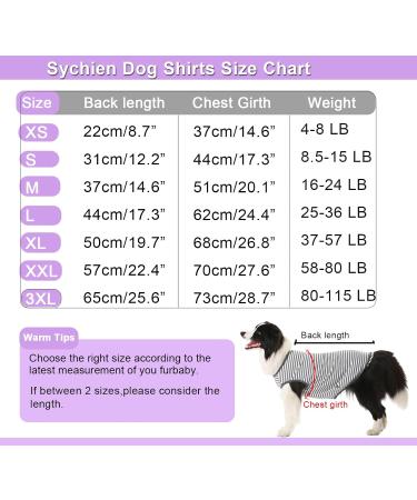 Sychien Cooling Shirt for Dogs - Summer Combed Cotton Breathable T-Shirts for Boys & Girls - Small Size S in Purple Gray White Striped - Buy Online on GoSupps.com