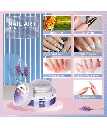 Morovan Builder Gel Nail Kit - 6 Colors UV Gel Set for Nail Extension | Clear & White Hard Gel with Forms Brush | DIY Nail Art Supplies for Beginners - Buy Online on GoSupps.com