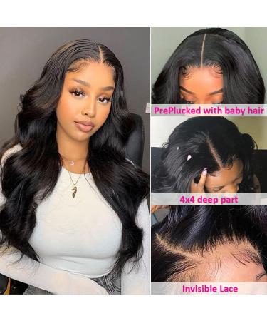 30 Inch Body Wave Lace Front Wig with Baby Hair | Brazilian Virgin Human Hair | Pre Plucked Hairline | 150% Density | Naturl Color | 4x4 Lace Closure - Buy Online on GoSupps.com