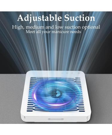 AONOLOVO Nail Dust Collector | Adjustable Suction | Upgraded Powerful Nail Vacuum Dust Extractor for Acrylic, Gel, Dip Nails | Includes Cuticle Nail Pusher - Buy Online on GoSupps.com