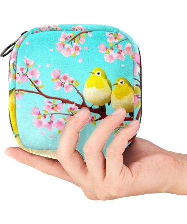 Shop Women's Band Storage Pocket - Travel Makeup Organizer with Sakura Cherry Blossom Design & Menstrual Cup Holder - Buy Online on GoSupps.com