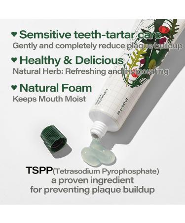 Fluoride Sensitive Rucola Toothpaste 80g | Tartar Remover for Fresh Breath | Safe for Adults & Kids - Made in Korea - Buy Online on GoSupps.com