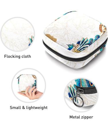 GIAPB Period Bag Sanitary Napkin & Makeup Travel Pouch | Vintage Peacock Bird Design - Buy Online on GoSupps.com
