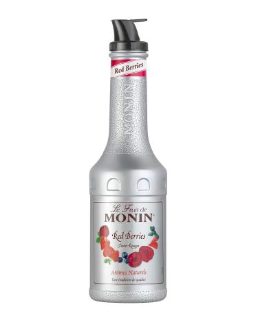 MONIN Red Berries Fruit Mix Puree 1 Litre for Cocktails Smoothies and Mocktails. Vegan-Friendly Allergen-Free 100% Natural Flavours and Colourings. 2-in-1 Red Berry Puree and Sugar Syrup Hybrid