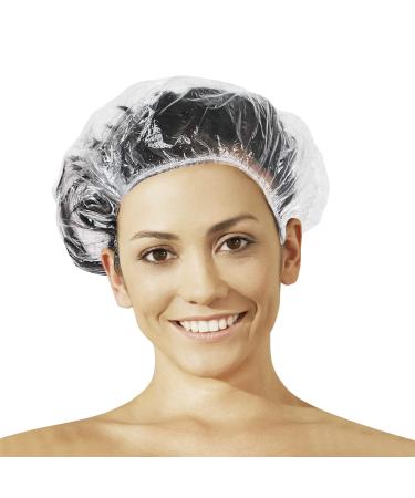 YEEPSYS Disposable Shower Cap  Waterproof Clear Bath Caps  Hotel Travel Spa Salon Bathing Hair Cap for Women  Men  Boys  Girls