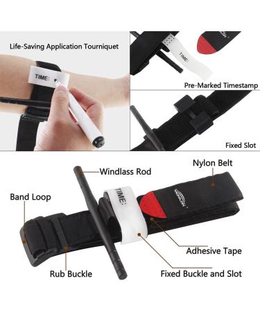 Tourniquets 2 Pack Emergency Outdoor Tourniquet First Aid Tactical Life Saving Hemorrhage Control Single-handed Operation of Hemostatic Bandage - Buy Online on GoSupps.com