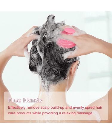 LONOIIEN Scalp Massager - Soft Silicone Curly Hair Brush for Shower | Lightweight Portable Scrubber for Dry Dandruff | Suitable for Girls, Teens, Kids, Men - Pink - Buy Online on GoSupps.com