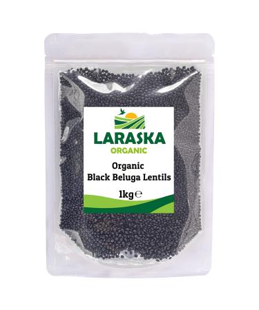 Organic Black Beluga Lentils 1kg - Great for Stews Curries Tacos Soups Superfood Certified Organic