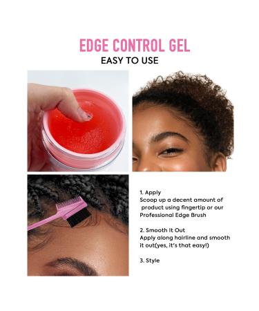 Immetee Edge Control Gel with Brush - Flyaway Tamer & Afro Hair Styling Gel (100g Green-Avocado) - International Shipping Available - Buy Online on GoSupps.com