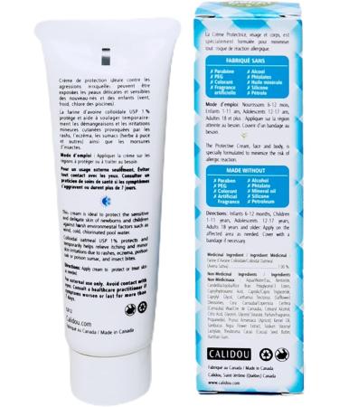  PACK OF 2 CALIDOU Protective Cream | Face & body | Baby & Kid 100% Natrual | for Wind Cold Eczema Rash Sumac Mosquito bites | Vegan | Paraben free PEG free Colorant free Fragance Free SLS free Phtalate free | Must have for baby | 50ml (2 Tubes / 100ML) 1 - Buy Online on GoSupps.com